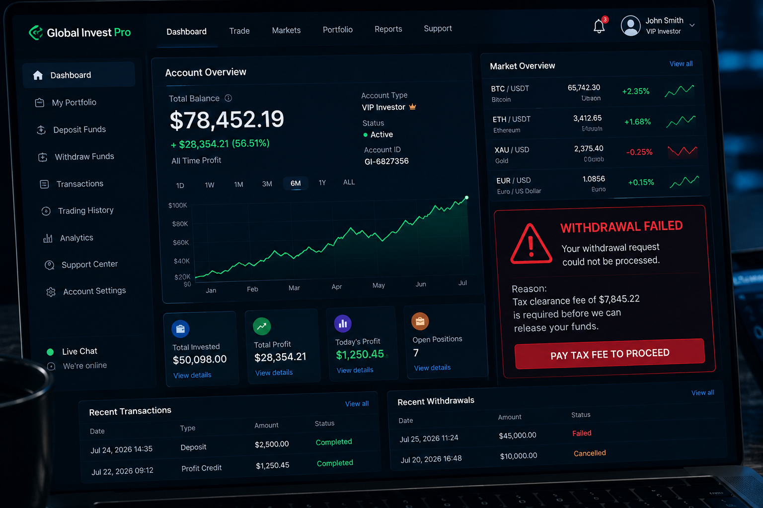 A professional-looking investment dashboard does not necessarily mean the platform or displayed balance is legitimate.
